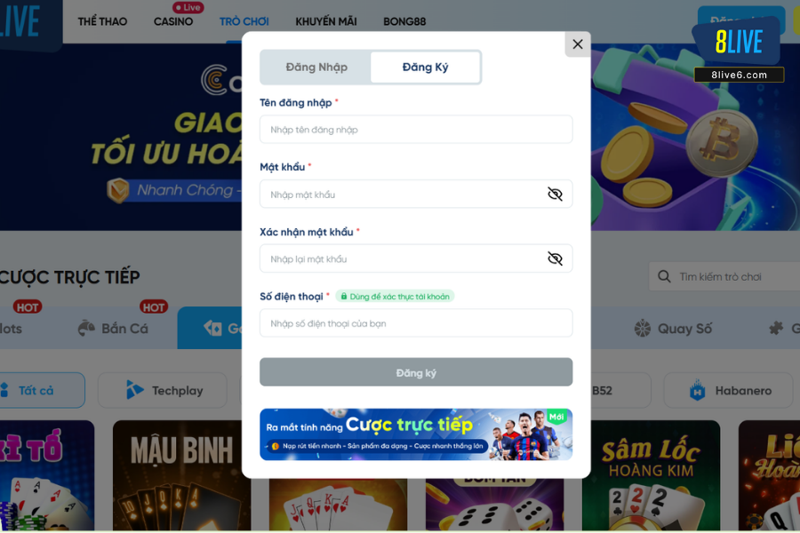 Tham gia game bài chỉ qua vài bước